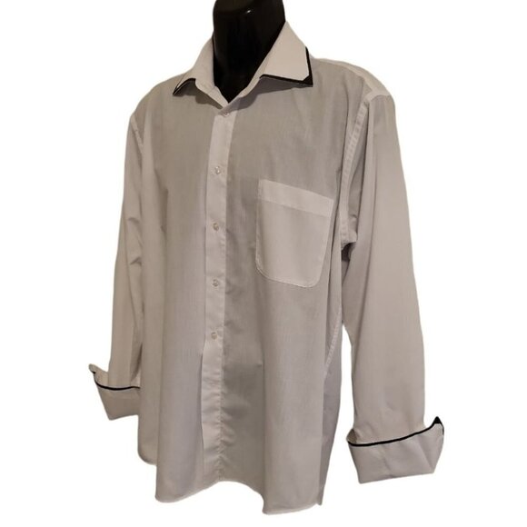Men's Button Up Shirt by Karl Knox Wht (size 16.5 34/35) - Picture 2 of 5